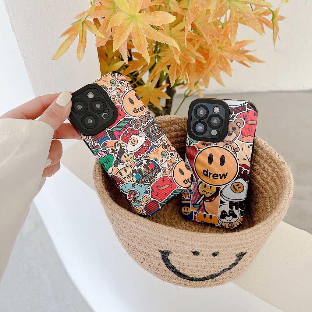 Ốp Lưng Chống Sốc Hình Mặt Cười Cho iPhone 14 / 13 / 12 / 11 / X / 8 / 7P
