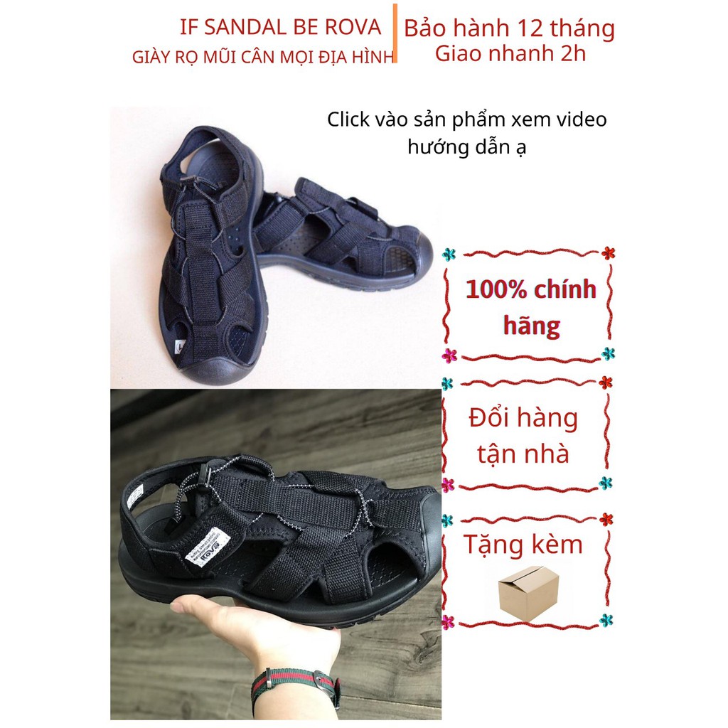 [Kèm Clip Thật Tế] Sandal Nam Bít Mũi Nâng Niu Bàn Chân - Màu Đen Giày Rọ Mũi Nam