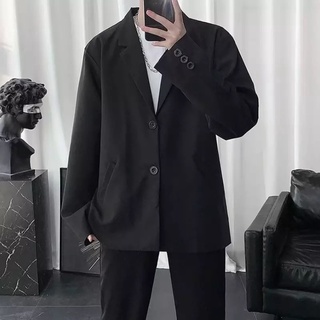 Áo Khoác Blazer Unisex-Vest’s Đệm Cầu Vai Túi Xéo Hàn Quốc AV06. Màu đen