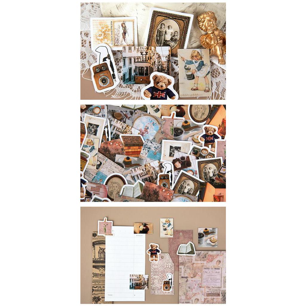 Set 46 Miếng Dán Phong Cách Vintage Dùng Để Trang Trí