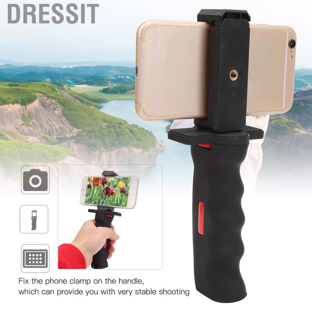 Dressit Camera Plastic Handheld Grip Stabilizer Handle Mount Stand with Mobile Phone Clamp