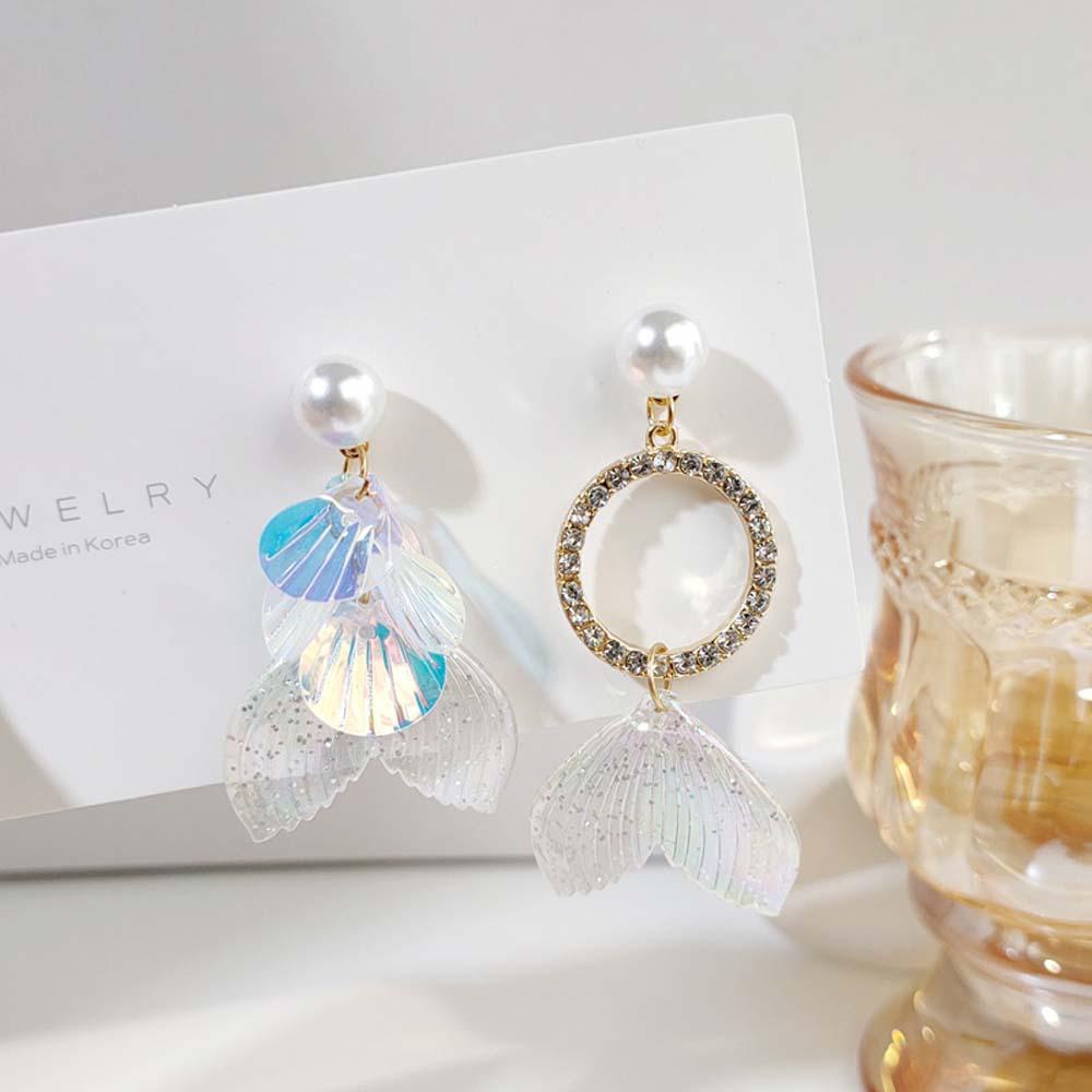 Bông Tai Hình Đuôi Cá Bằng Hợp Kim Acrylic Phong Cách Hàn Quốc Thời Trang Cho Nữ