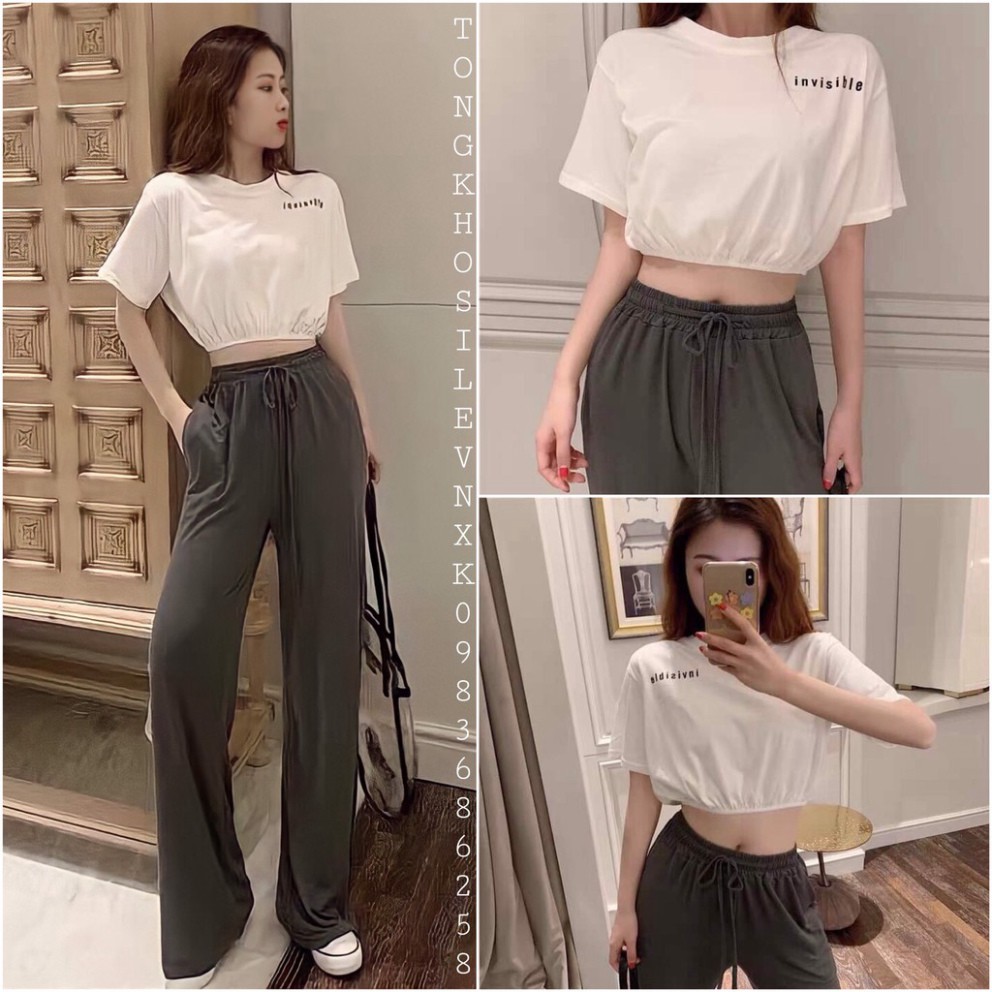 ÁO CROPTOP CHUN EO INVISIBLE ULZZANG MÀU TRẮNG HOT - CROPTOP NỮ CỔ TRÒN TAY NGẮN