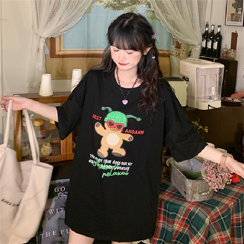 NRVP Ready Stock Korean Style Oversized  Fashion Summer Short sleeve T shirt Fashion Clothing Round Neck Women Tees