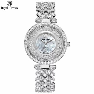 Đồng Hồ Nữ Royal Crown Bạc Phiên Bản Đá Chảy 32mm