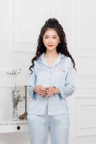 Bộ Pijama lụa satin dài tay