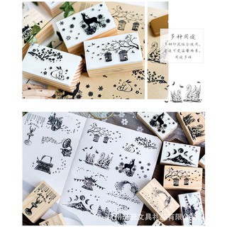 Con dấu gỗ 6 x 3.5cm Wooden stamp trang trí sổ tay, bookmark, planner...