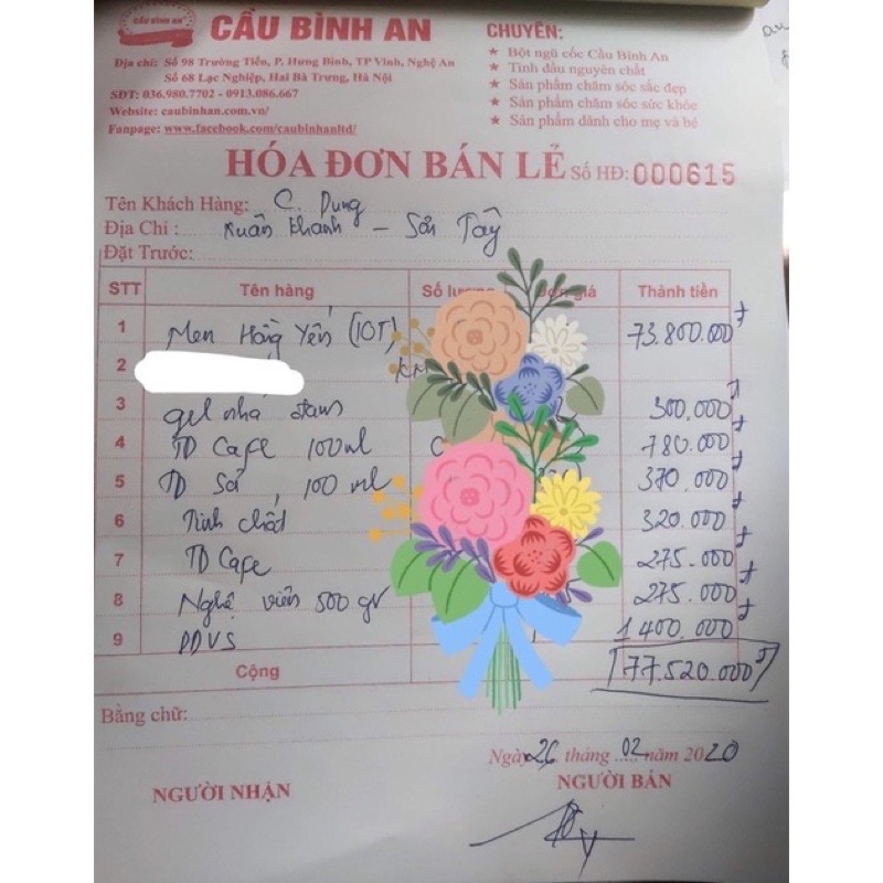 Men sống Hồng Yến Cầu Bình An