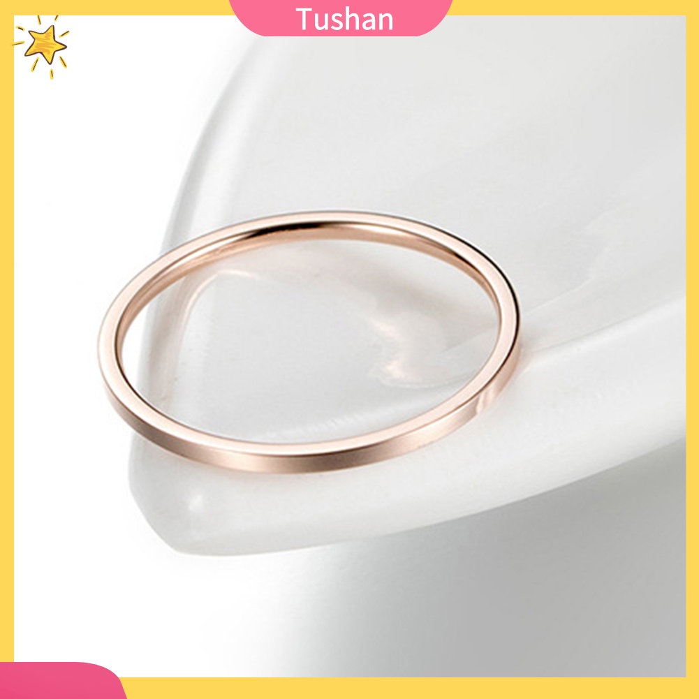 Nhẫn cưới thép titan mỏng mềm mịn thời trang dành cho nữ