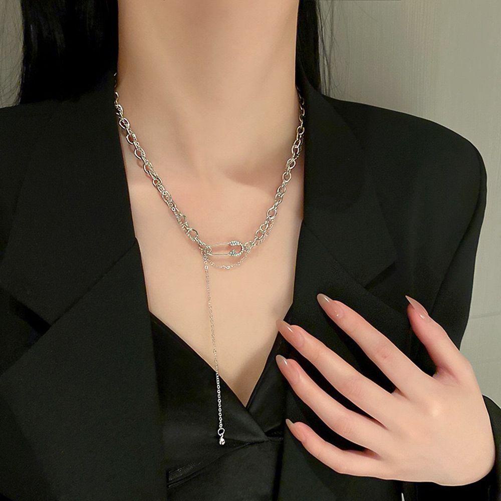 Vòng cổ Hợp Kim Kẽm Mặt Hình Học Thời Trang Cho Nữ|Vòng cổ Hai Lớp Thời Trang Dành Cho Nữ