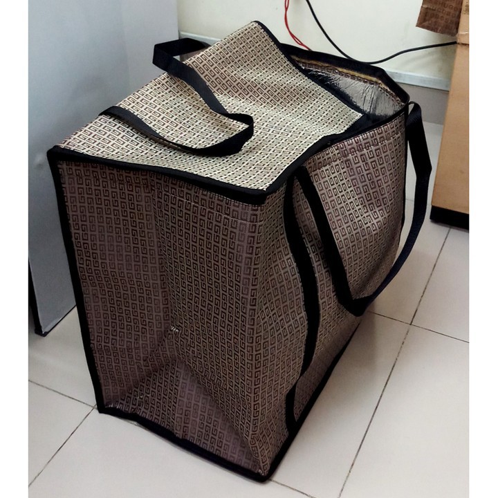 Túi giữ nhiệt lớn D 50 x C50cm x R 30cm vải bố dầy, hình hộp ngang, nặng 600gr