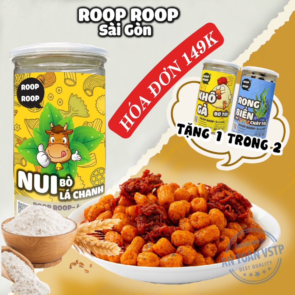 Nui sấy khô mix bò lá chanh 300g RoopRoop, ăn vặt Sài Gòn vừa ngon vừa rẻ