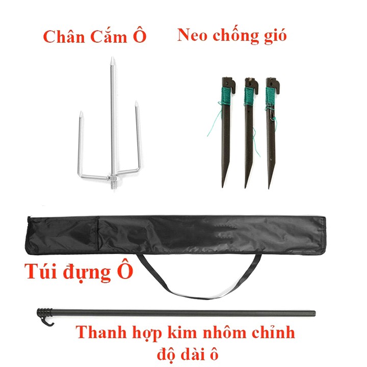 Ô câu cá - ô dù che nắng che mưa cao cấp - 2m0 - 2m2 - 2m4 Nhiều màu AA46