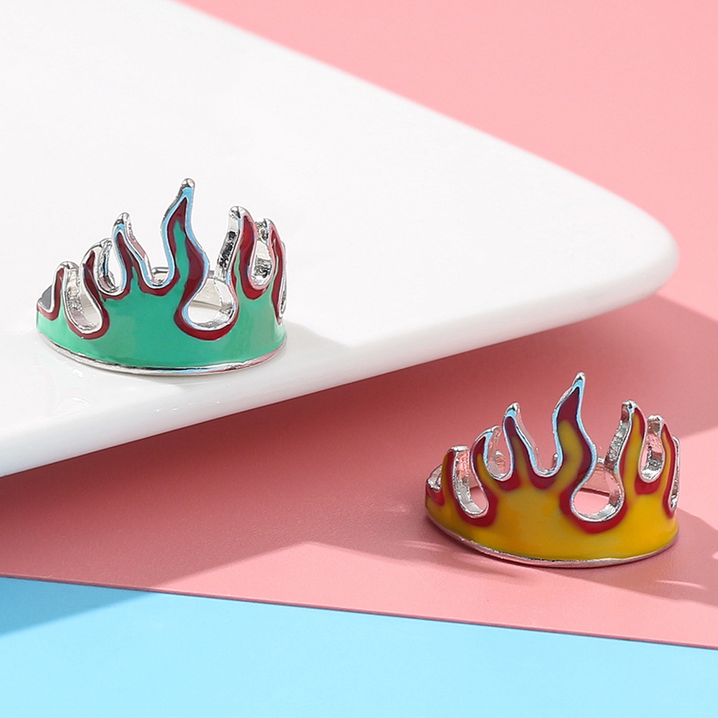 Nhẫn hở hình ngọn lửa thân thiện với làn da phong cách unisex có thể điều chỉnh