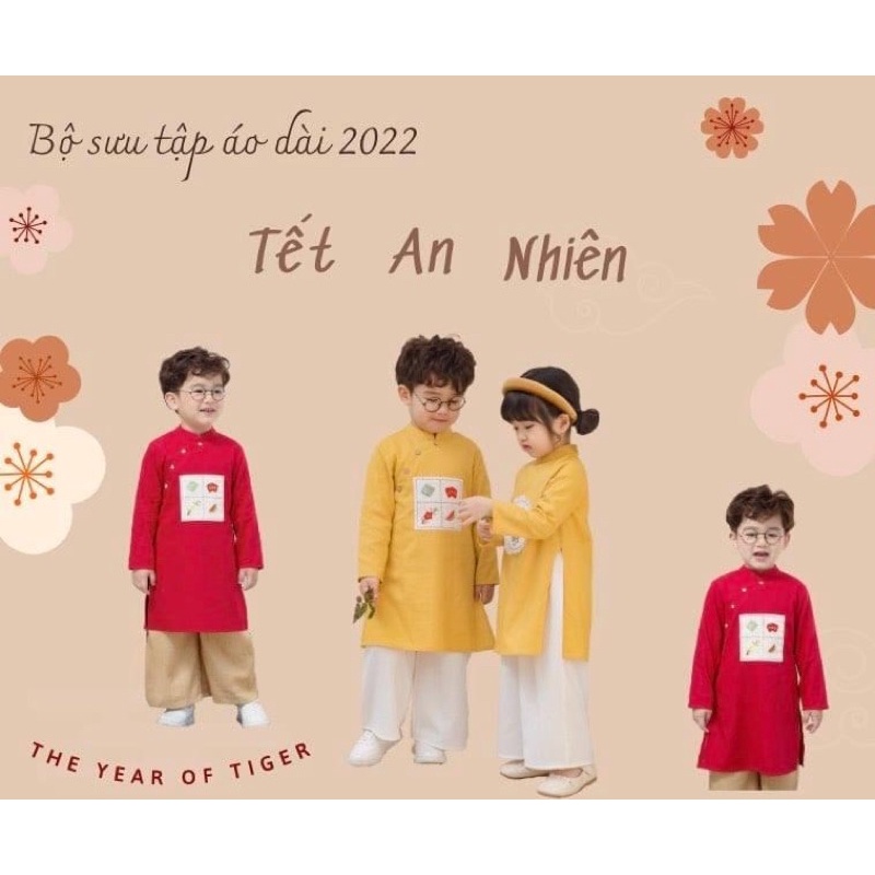 Áo dài trẻ em 0-8 tuổi, áo dài thiết kế thêu tay The Miu shop
