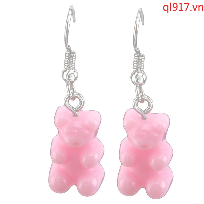 1 Cặp Bông Tai Hình Gấu Gummy Mini Dễ Thương