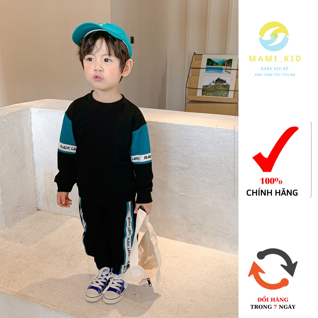 đồ bộ bé trai, phối mầu siêu ngầu, chất nỉ da cá 100% cotton, mềm, dày dặn thương hiệu Mami kid