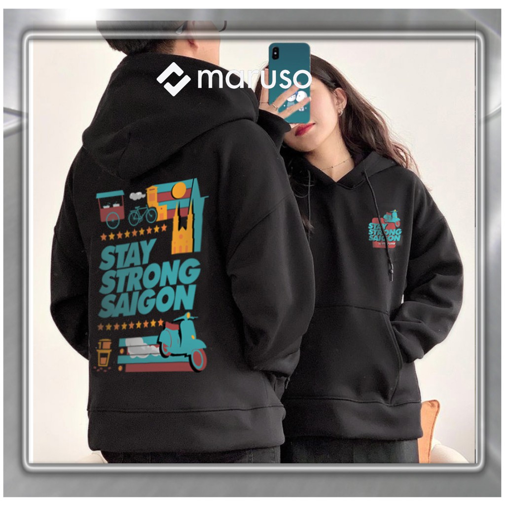 Áo Hoodie Đôi Form Rộng Chất Nỉ Bông Cotton Dày Dặn SAIGON kèm ảnh thật | BigBuy360 - bigbuy360.vn