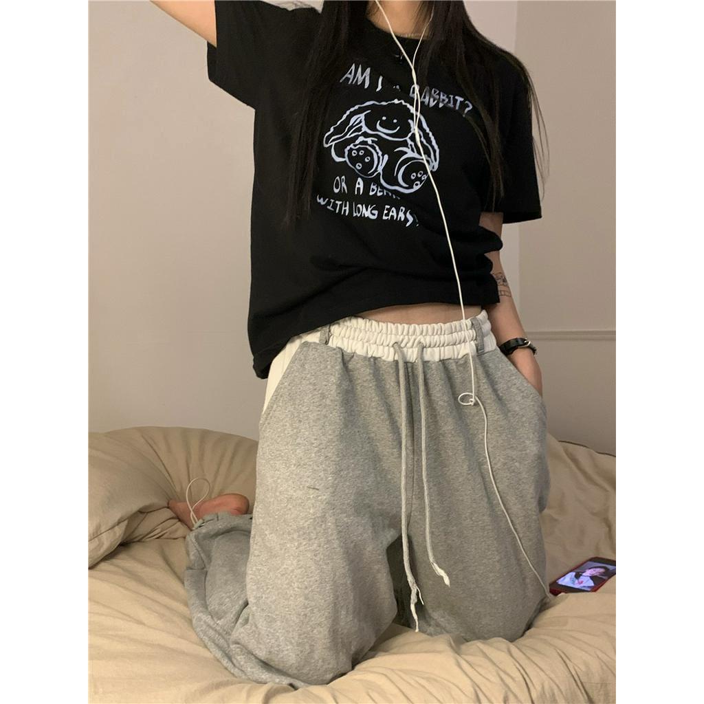 Áo Thun Tay Ngắn Chất Liệu Cotton Nguyên Chất In Hình Thỏ 51129