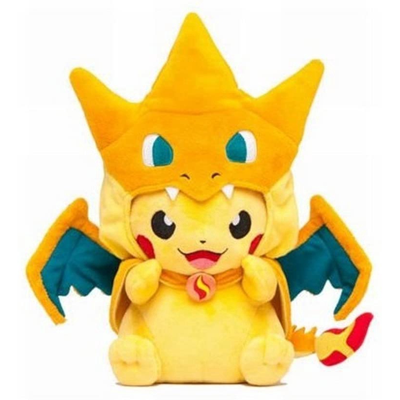 Toy Pokemon Plush Pikachu XY Charizard Mega Tokyo Pikazard Doll Around 23cm 9"  (Children One Size, Yellow (Angry))
