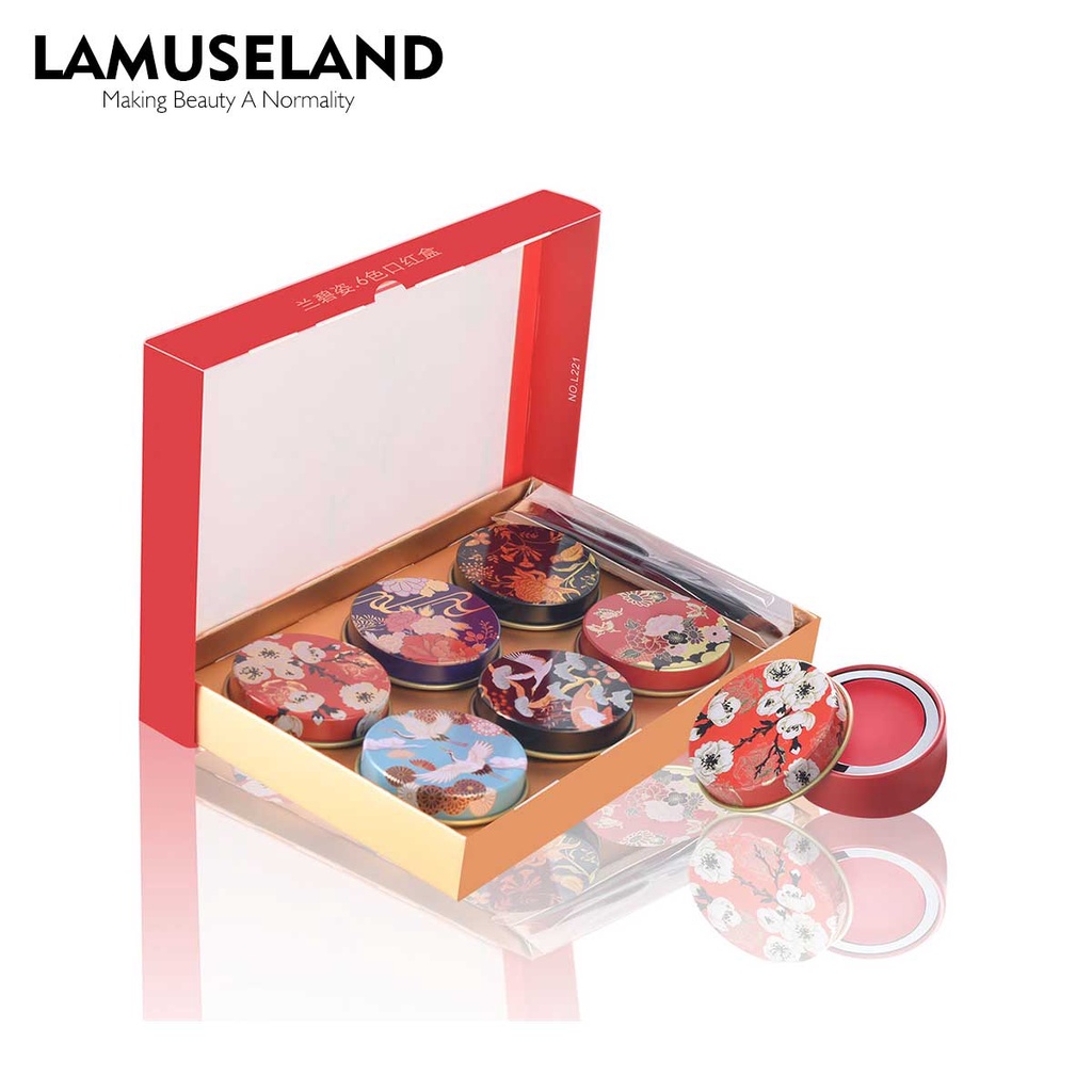 Set 6 hũ son môi tròn 140g LAMUSELAND phong cách Trung Hoa độc đáo | BigBuy360 - bigbuy360.vn