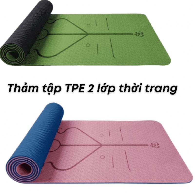 Thảm tập thể dục thảm tập gym, yoga định tuyến 2 lớp dày 6mm