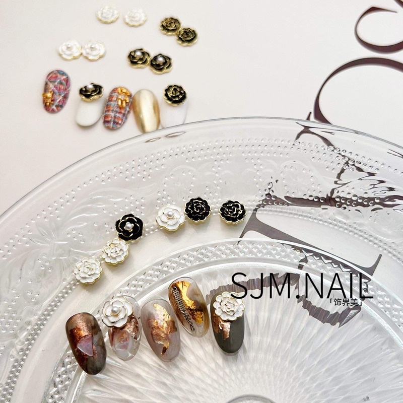 Cham gắn móng hoa hồng-phụ kiện trang trí móng nail