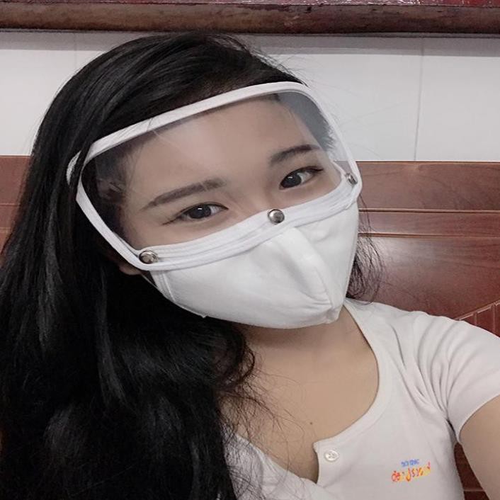 Khẩu trang vải nano chống nước kháng khuẩn kèm Kính che mặt chống dịch-chóng giọt bắn tiện lợi hiện đại | BigBuy360 - bigbuy360.vn