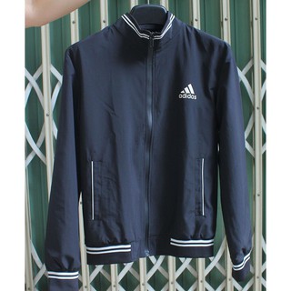 Áo khoác nam cao cấp Áo khoác gió cổ đứng nam màu đen