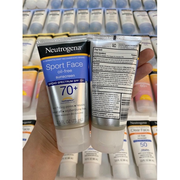 Kem chống nắng thể thao Neutrogena Sport Face Oil Free Lotion SPF 70.