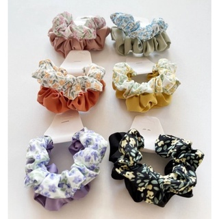 Set 2 dây cột tóc scrunchies - Buộc tóc vải scrunchies