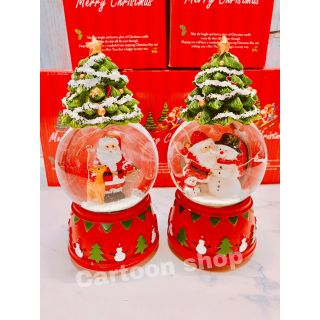 Quả cầu tuyết noel 17cm có nhạc đèn- quà tặng giáng sinh