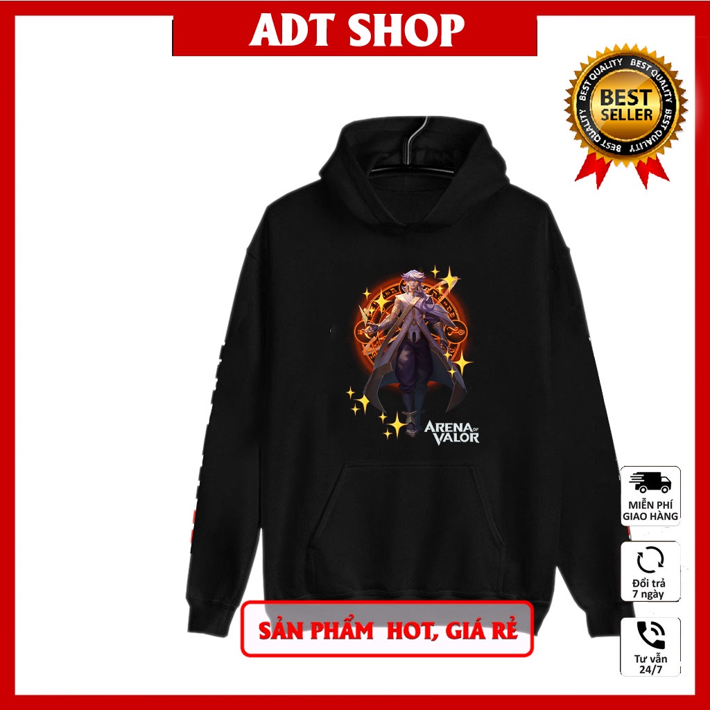 BST Áo hoodie đen liên quân mobile in hình các tướng hot độc đẹp giá rẻ