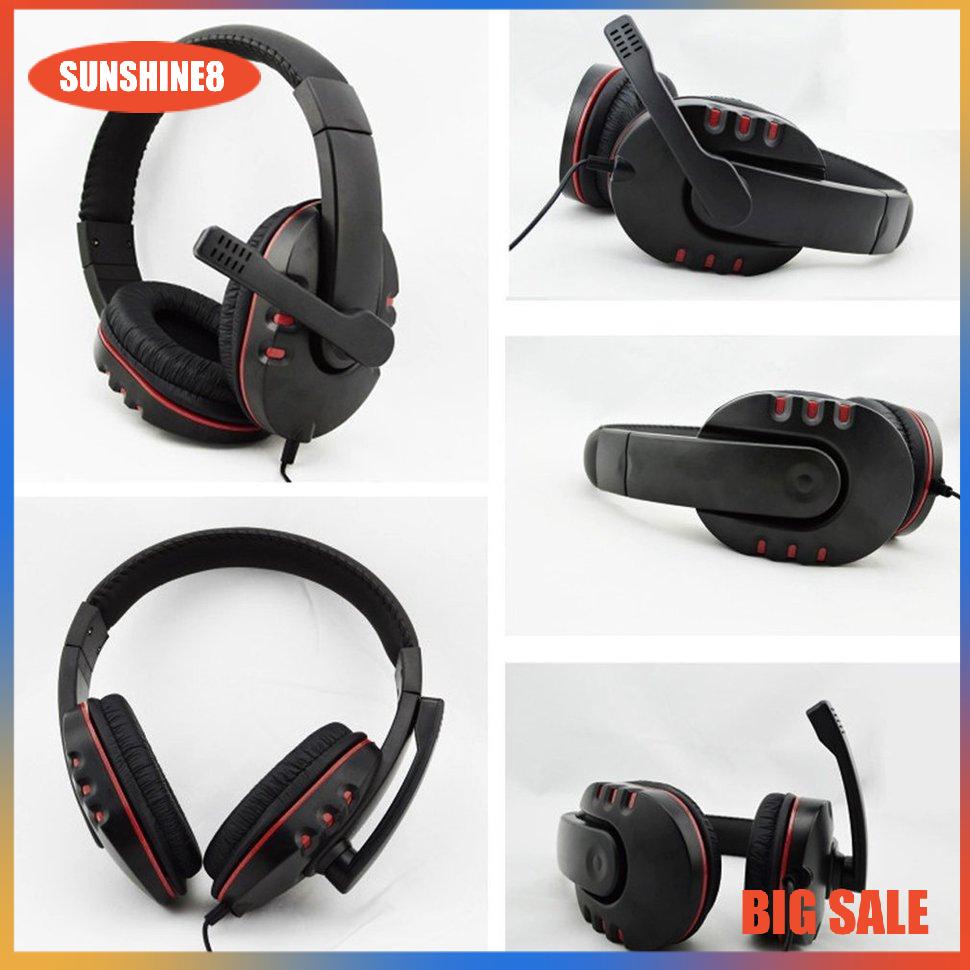 【SUN】Wired 3.5mm Headset Headphone Earphone Music Microphone For PS4 Game PC Chat