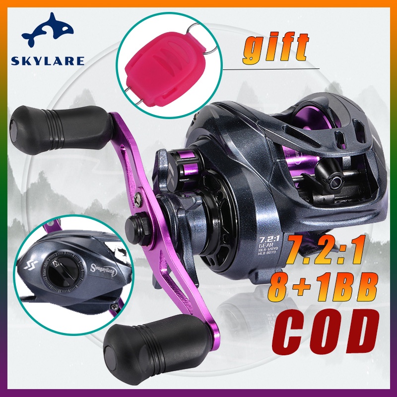 Máy Câu Ngang Máy Câu Lure Loại Máy Câu Cá Tay Trái Và Tay Phải，Tỷ lệ bánh răng 7.2: 1, 8+1BB
