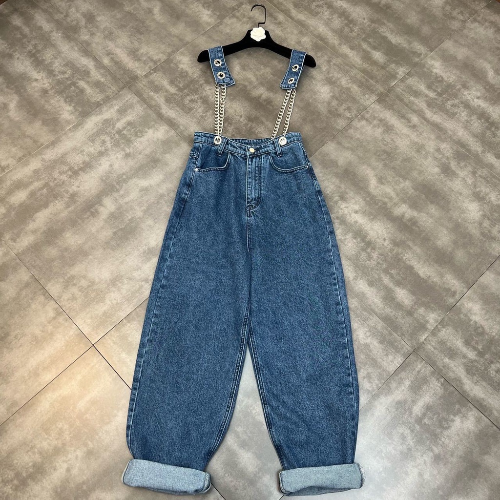 [Phong Cách Mới] Quần Jean Ống Rộng Lưng Cao Có Dây Đeo Vai Có Thể Tháo Rời Phong Cách Xuân Hè Dễ Phối Đồ Thời Trang Mới Dành Cho Nữ 2022