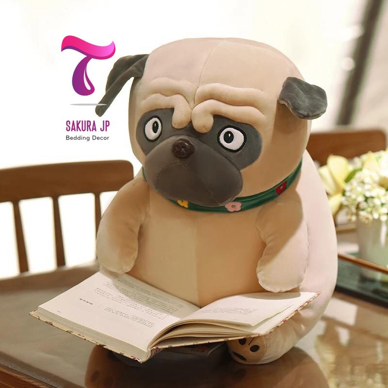 HÀNG MỚI-  Chó Bông Pug Mặt Xệ Dễ Thương SIZE TO - Cho Pug Mặt Ngáo Ngơ Cute - Thú Nhồi Bông Nhập Khẩu