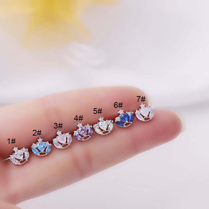 1 Khuyên Tai Hình Trái Tim Vương Miện 20G