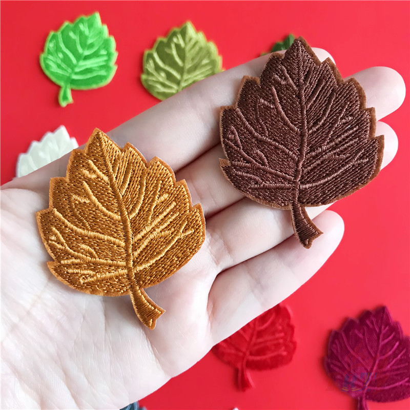 ☸ Sticker Ủi Thêu Hình Lá Cây 03 ☸ 1 Miếng Dán Ủi Lên Quần Áo Hình Huy Hiệu