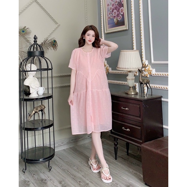 váy bầu voan thiết kế 2 lớp bèo đuôi cá Hàng loại 1,phù hợp đi biển,đi chơi,đi làm-Đầm bầu tiểu thư siêu xinh