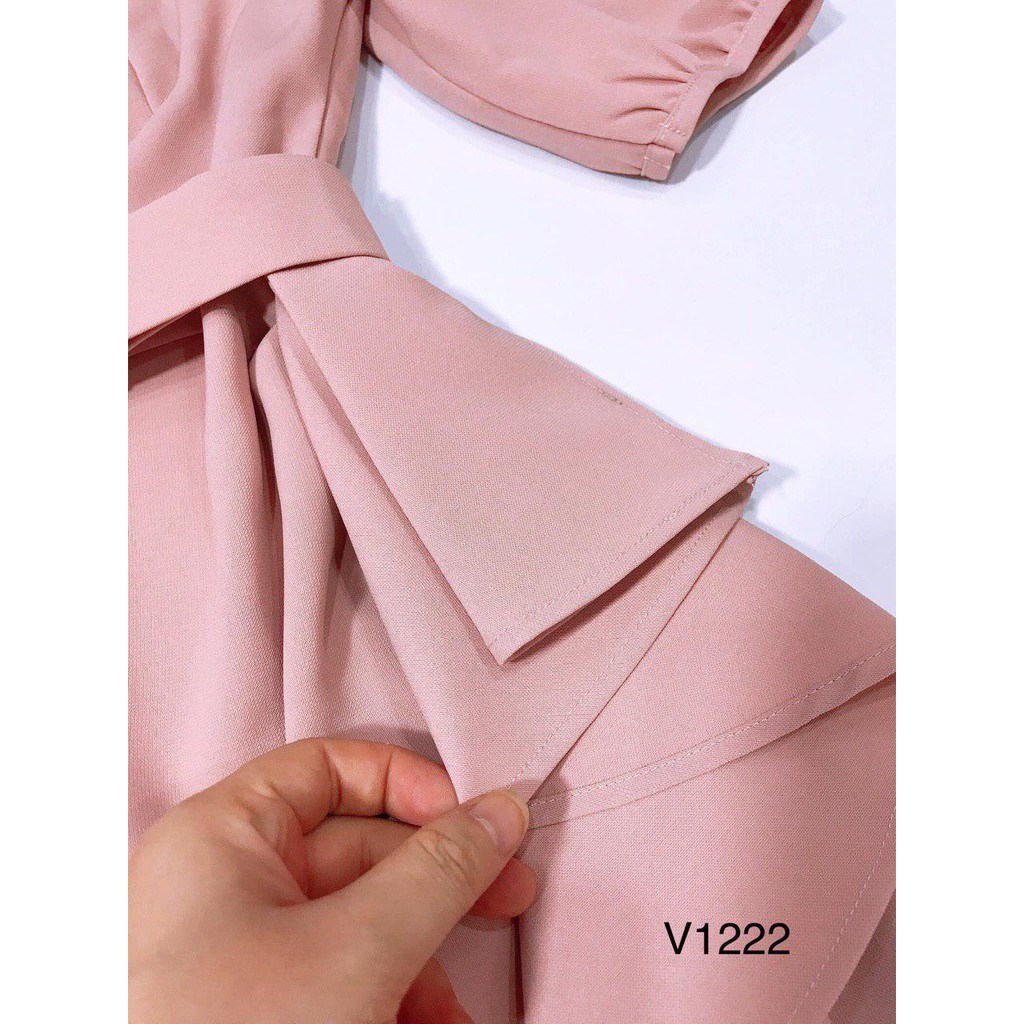 [ xả kho ] MiD Đầm hồng đính hoa tôn dáng cao cấp V1222 Mie Design kèm ảnh thật