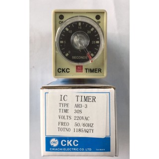 Rơ le thời gian timer ckc ah3-3 220vac 10s,30s,60s 10m, 30m,60m