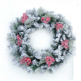 Vòng hoa Noel D24 50CM Vòng Hoa Trang Trí Noel Vòng Nguyệt Quế Giáng Sinh Có Đèn