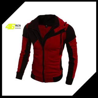 Áo khoác nam vải nỉ hai màu cổ đứng phối nón thời trang MFK025