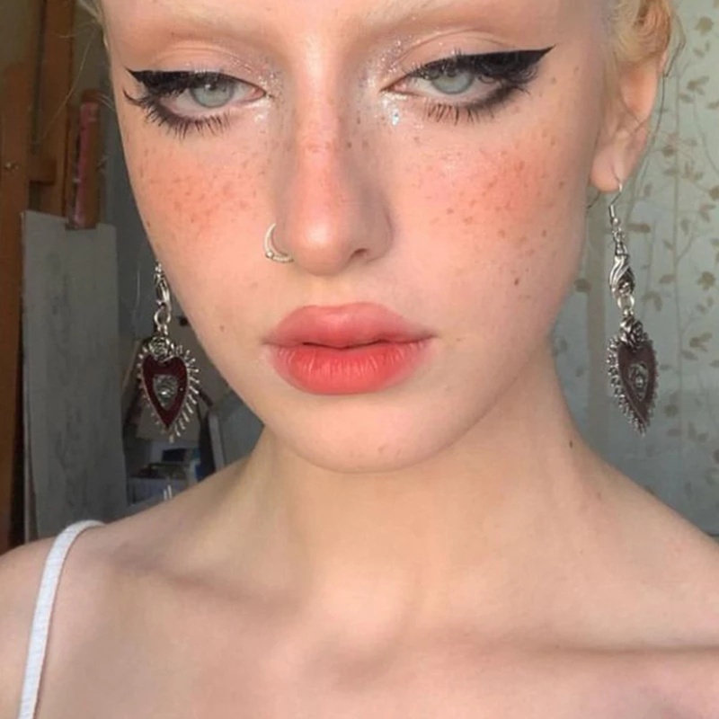 Set 9 Cặp Bông Tai Hình Trái Tim / Dơi / Đầu Lâu Cá Tính Cho Nam Và Nữ