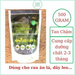Phân Bón Thông Minh Tan Chậm RYNAN NPK 20-15-15 - Túi 500g Chuyên Rau Ăn Lá, Dưa Leo, Bầu, Bí...