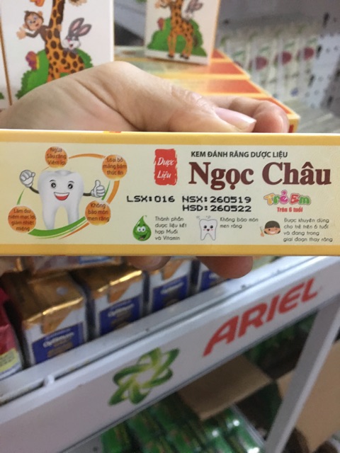 KEM ĐÁNH RĂNG DƯỢC LIỆU NGỌC CHÂU TRẺ EM 70g