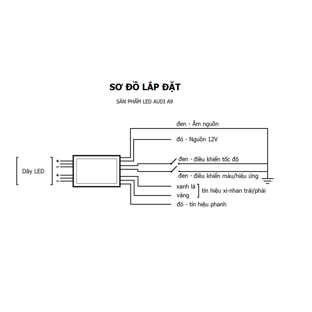 Led Audi A9 RGB siêu sáng lắp demi - xinhan tất cả các dòng xe