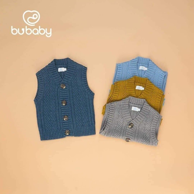 Áo gile len cao cấp Bu, Bubaby cho bé 6m - 3Y