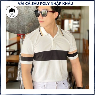 Áo polo nam cao cấp vải cá sấu mát thêu sọc kiểu Hàn Quốc form bigsize 100kg áo cho bố trung niên, áo tặng bố